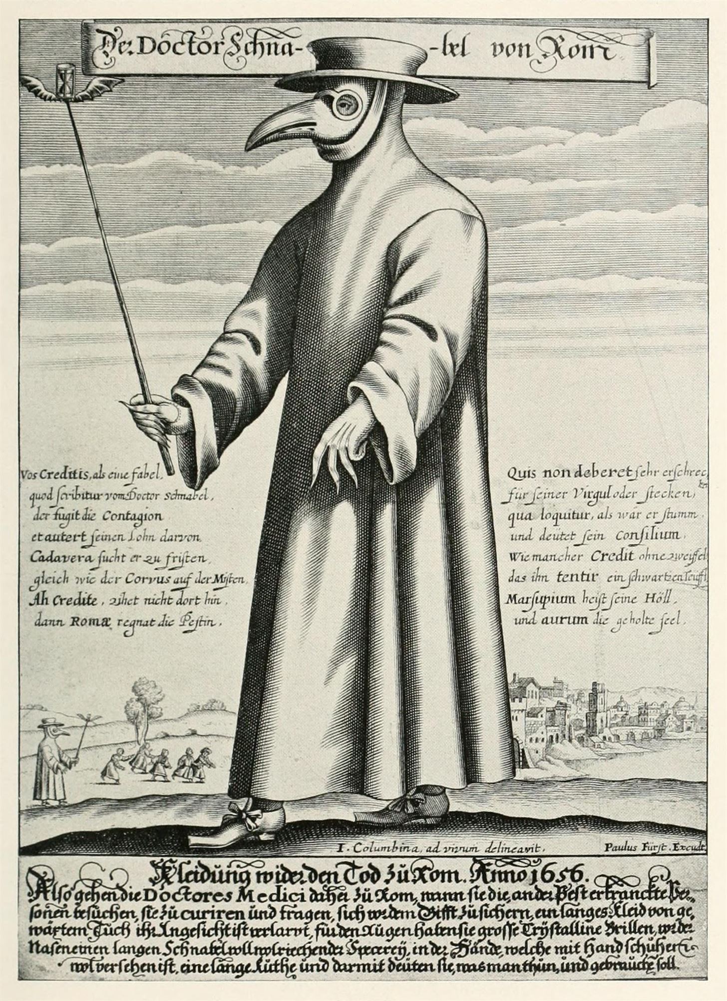 Image of the wordrobe worn by doctors attending to plague victims.